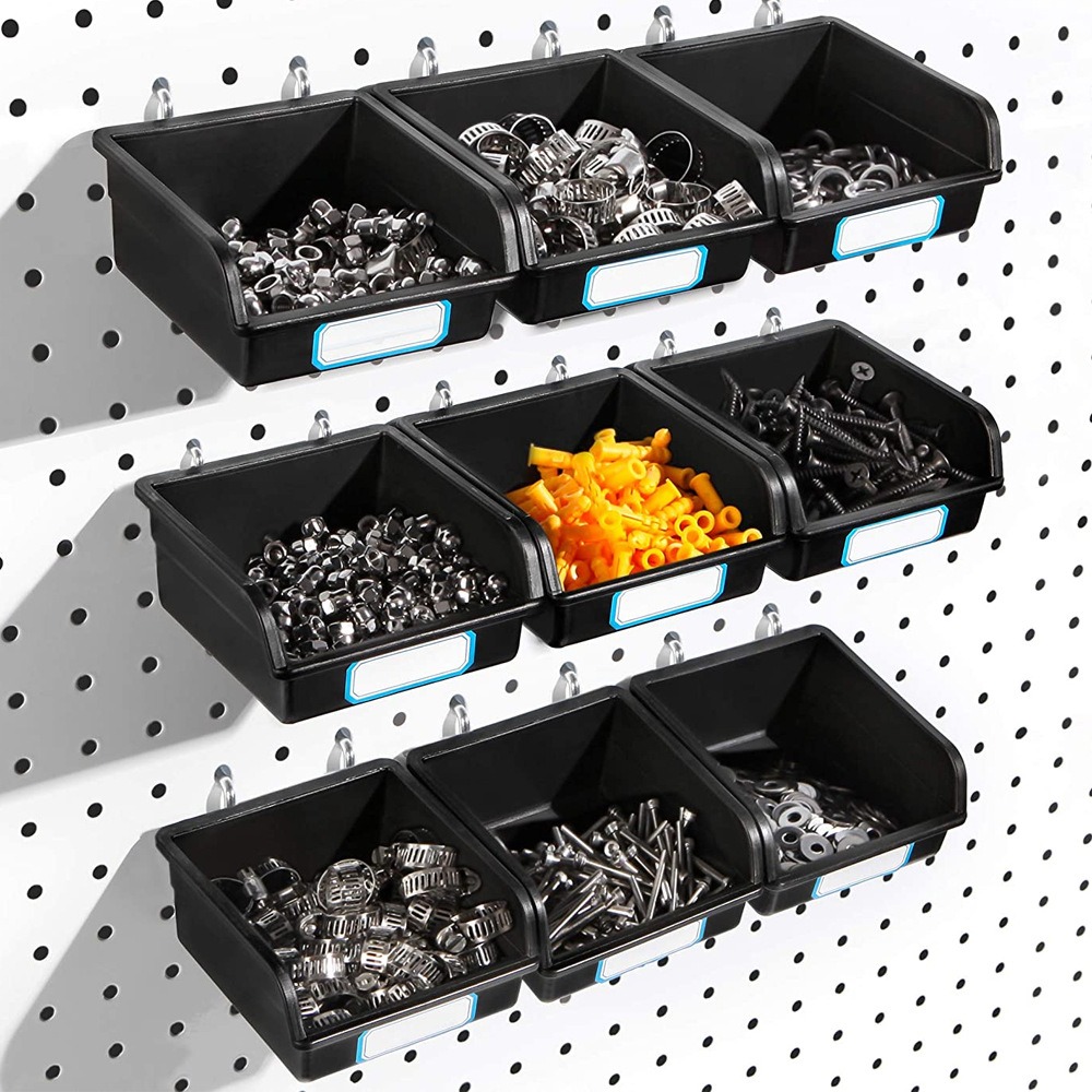 Workshop Tools Rack - 1/6 Sets Pegboard Bins with Hooks