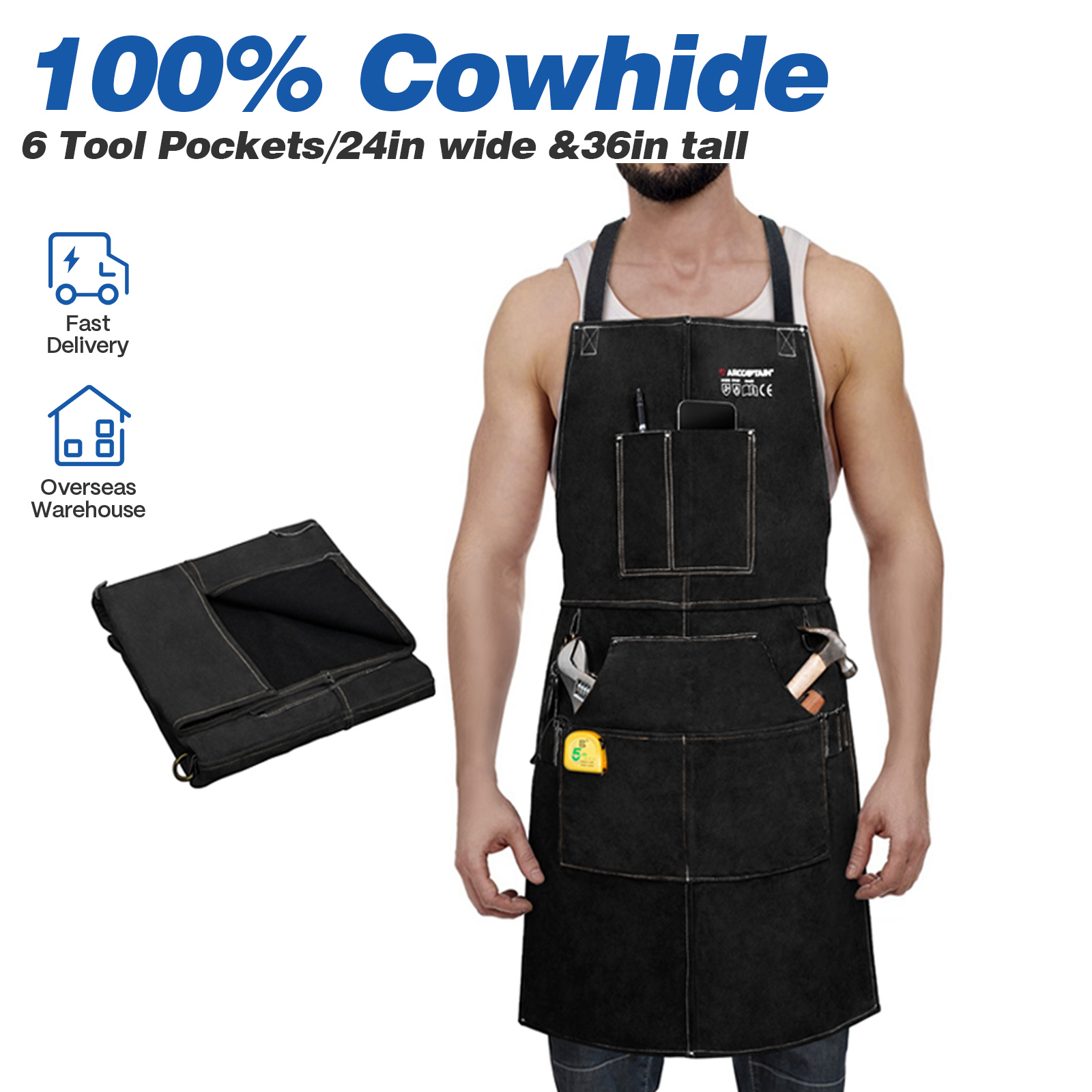 Tools For Welding Workshop - ARCCAPTAIN Leather Welding Work Apron Heat