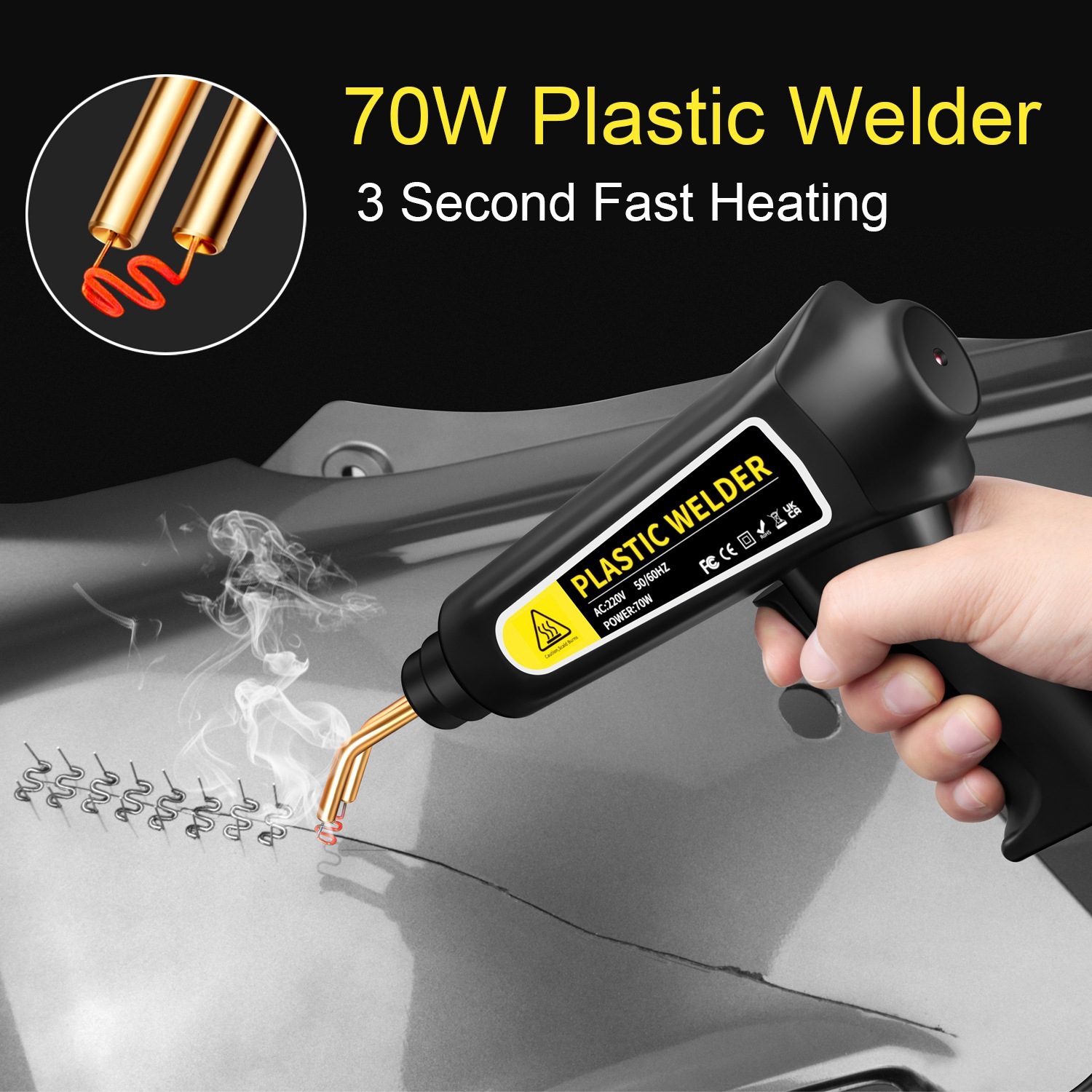 Tools For Welding Workshop - 70W Plastic Welder Repair Kit, Hot