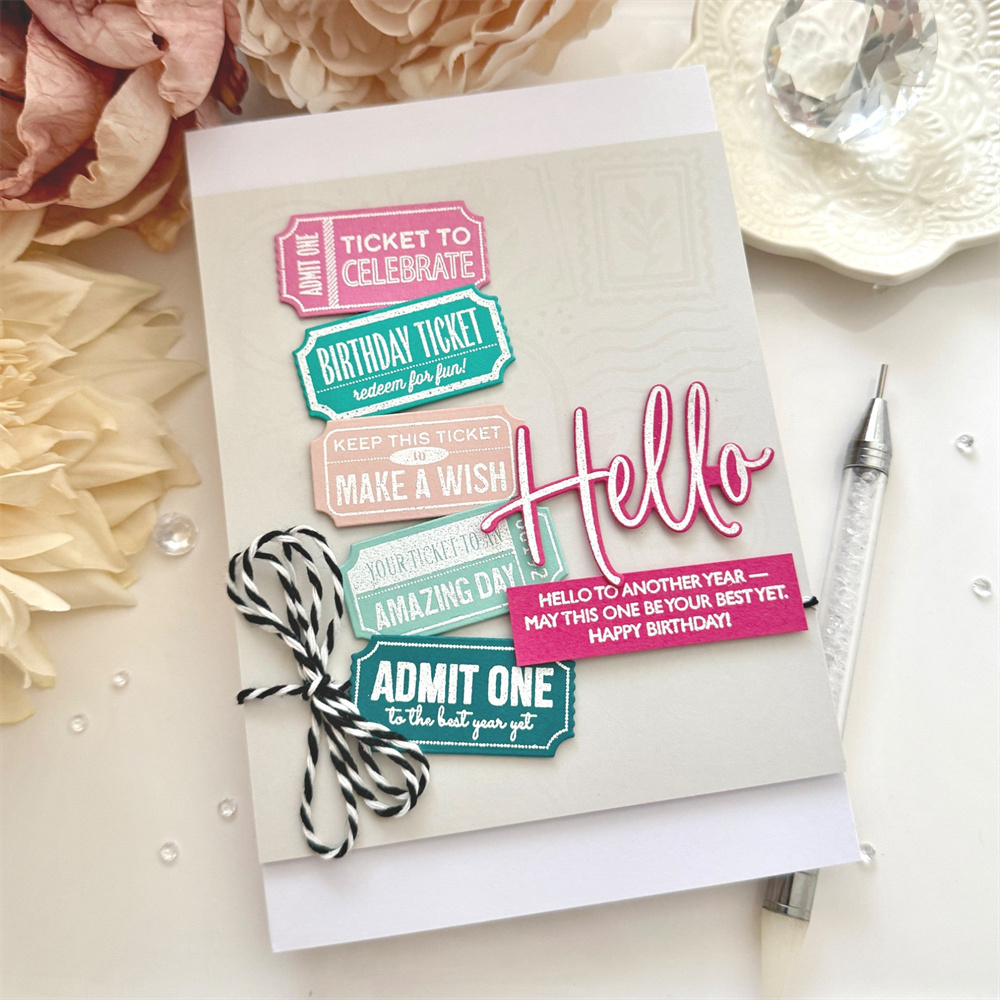 Tap Die Set - Postage Stencil Collection Big Sentiments Hello