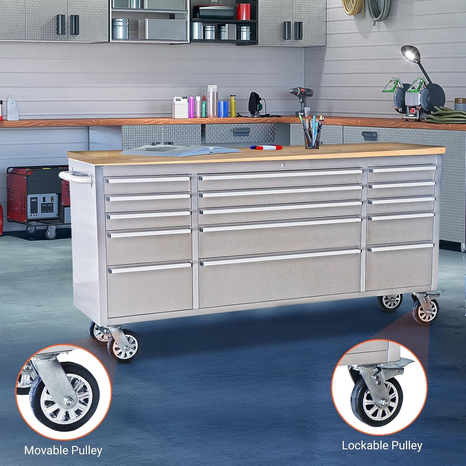 Tacleekii 72 Inch Rolling Tool - Workshop Tools Cabinet 评论和价格