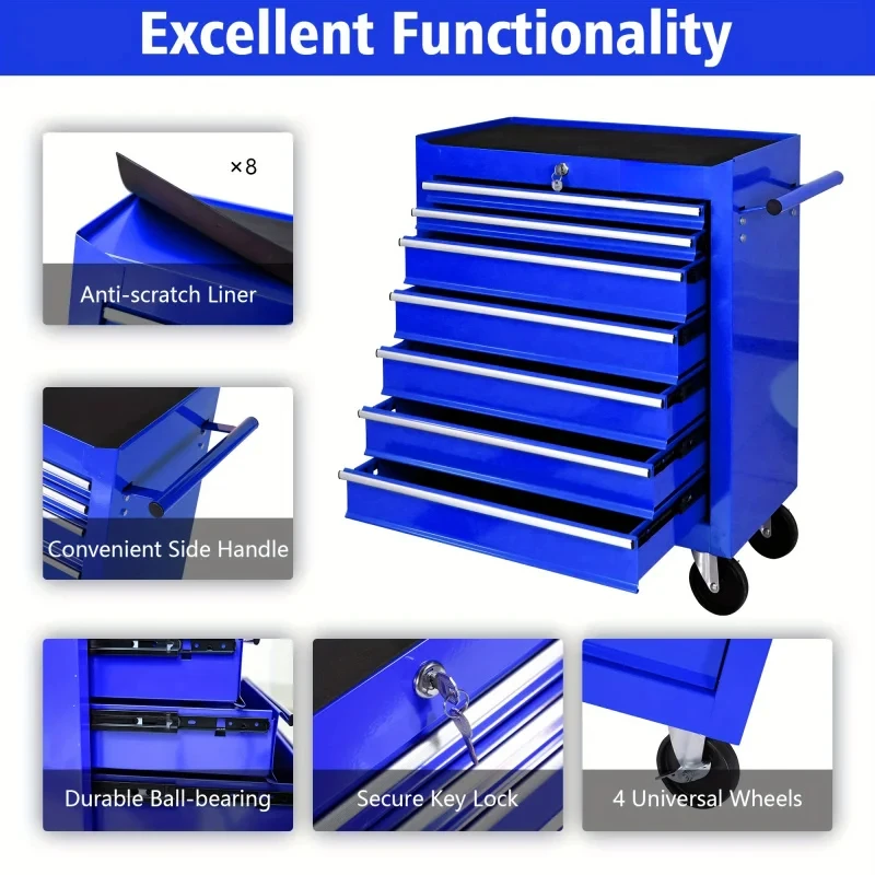 7 Drawers Blue Multifunctional - Workshop Tools Cabinet 评论和价格