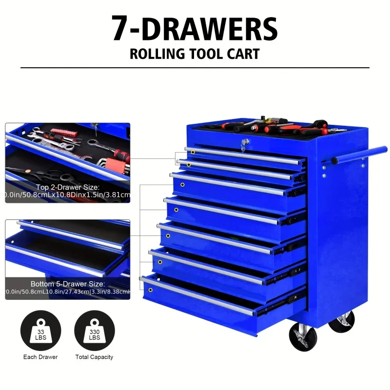 7 Drawers Blue Multifunctional - Workshop Tools Cabinet 评论和价格