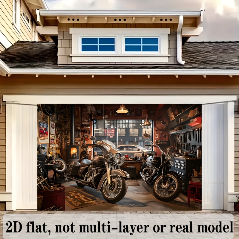 Motorcycle Garage Tapestry Cla - Tools For Motorcycle Workshop 评论和价格